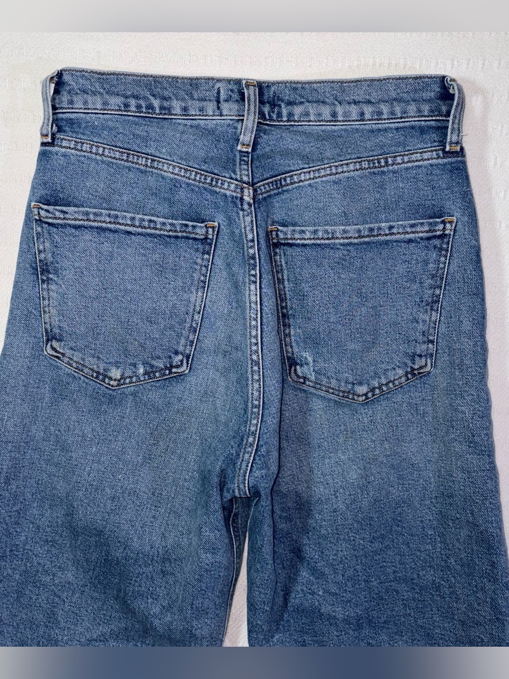Agolde Womens Ren High Rise Wide Leg Medium Wash Blue Denim Jeans Size 26 - Picture 7 of 14